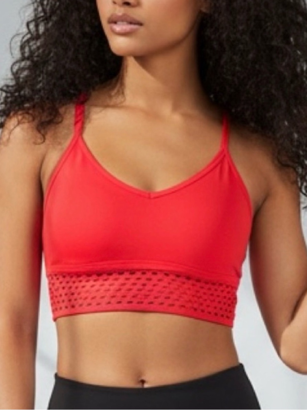 🎀PINK Victoria Secret Ultimate Red Strappy Bralette sports bra Top size M GUC